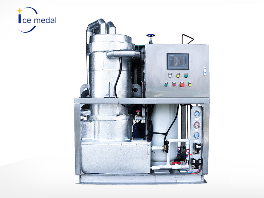 1吨管冰机 食品厂水产海鲜食用风暴娱乐管冰制冰